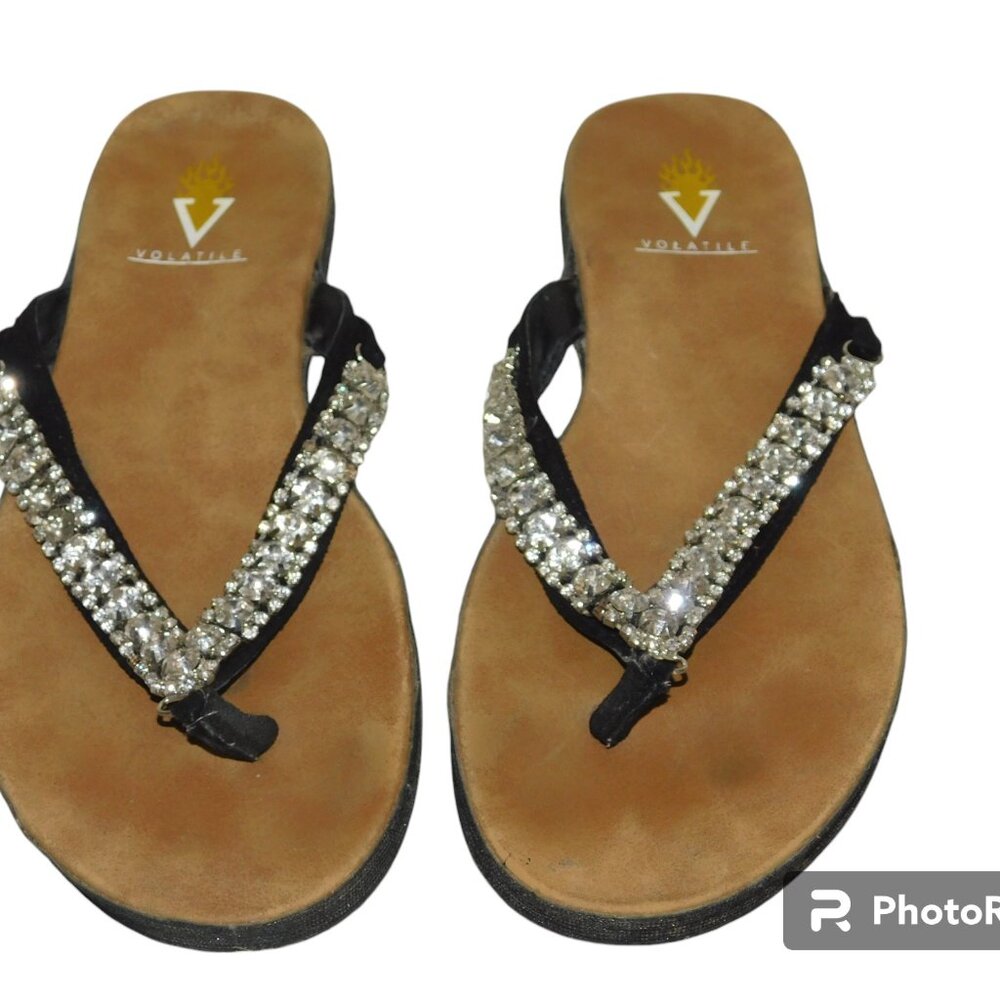 Volatile Flip Flop Bling Rhinestone Sandals - Picture 2 of 9